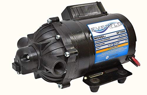 The ROP Shop EVERFLO 12 Volt 7.0 GPM Diaphragm Water Pump 60 psi Lawn Sprayers, Boats, RV's