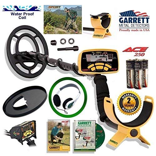 Garrett Ace 250 Discover Package with Protective Coil Cover, Rain Cover and Treasure Sound Headphones