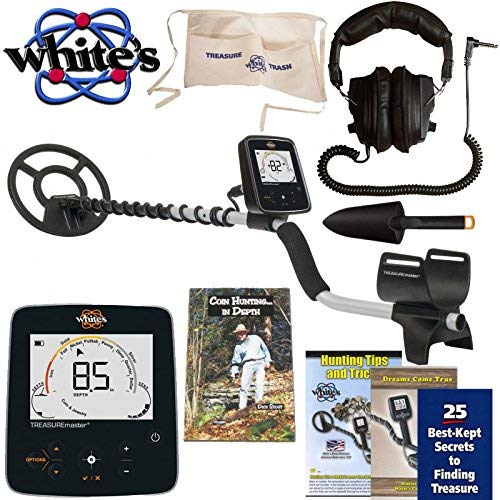 Whites Treasuremaster Metal Detector Waterproof Search Coil, Headphones, Apron, Scoop and Books