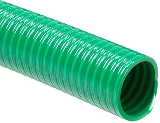 Continental ContiTech Spiraflex 1600 Green PVC Suction/Discharge Hose, 106 PSI Maximum Pressure, 100' Length, 1