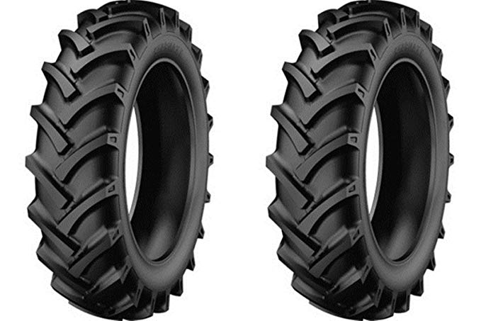 SET OF TWO- 6.5/80-12 StarMaxx Compact Farm Tractor Trencher Traction Tires & Tubes TR-60 LUG HEAVY DUTY 6 Ply Rated Can Replace 7-12 or 180/85D12