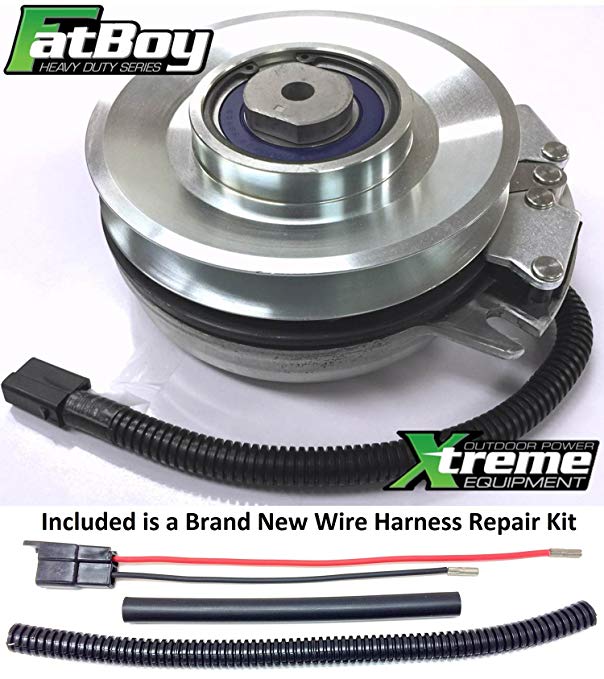 Xtreme Outdoor Power Equipment Bundle - 2 Items: PTO Electric Blade Clutch, Wire Harness Repair Kit. Replaces Hustler 787366K Fatboy PTO Clutch - w/Harness Repair Kit - OEM Upgrade