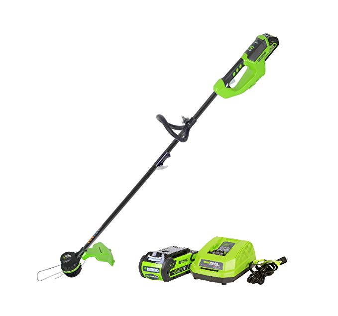 Greenworks 14-Inch 40V Brushless Cordless String Trimmer, 2.0 AH Battery Included ST40L210