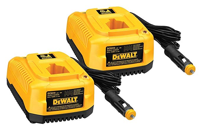 DEWALT 2 Pack DC9319 7.2-to-18V 1-Hr Vehicle Charger Bulk Packed # 649174-00-2pk