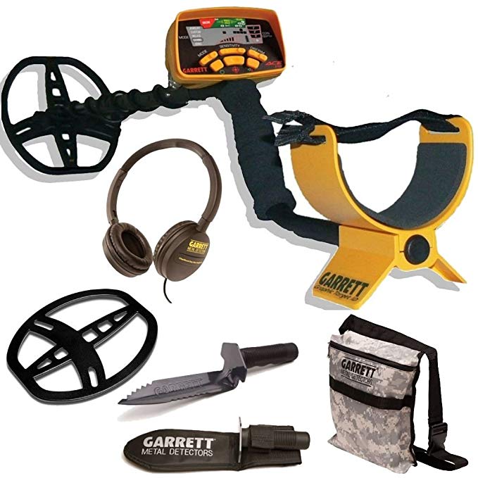 MDS-350-EDGE-CAMO-POUCH - GARRETT ACE 350 METAL DETECTOR W/COIL COVER GARRETT EDGE DIGGER & CAMO POUCH