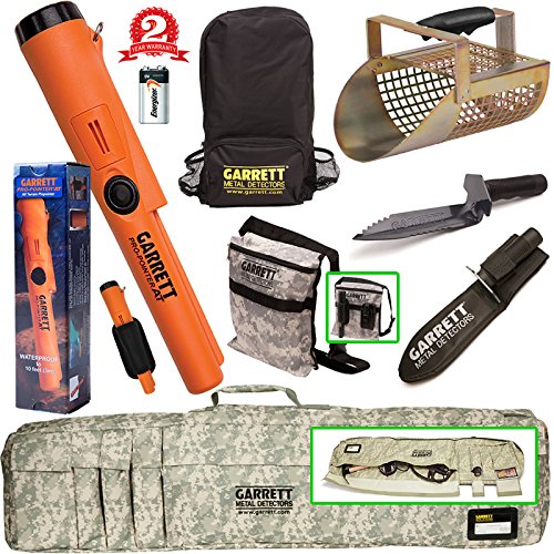 Garrett Propointer AT Underwater Pinpointer + Camo Softcase + Edge Digger + Sand Scoop + Backpack + Digger's Pouch