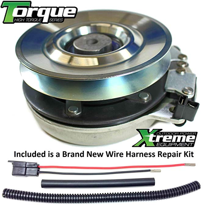 Xtreme Outdoor Power Equipment Bundle - 2 Items: PTO Electric Blade Clutch, Wire Harness Repair Kit. Replaces Hustler Excel PTO Clutch 601326 -Upgraded Bearings w/Harness Repair Kit