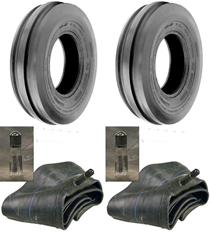 LOT OF TWO (2) 7.50-16 7.50X16 750-16 Tri Rib (3 Rib) F-2 Tires with Tubes 8 PLY RATED