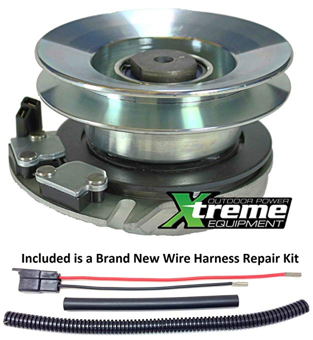 Xtreme Outdoor Power Equipment Bundle - 2 Items: PTO Electric Blade Clutch, Wire Harness Repair Kit. Replaces Troy Bilt PTO Clutch 717-04376A - Upgraded Bearings w/Wire Repair Kit!