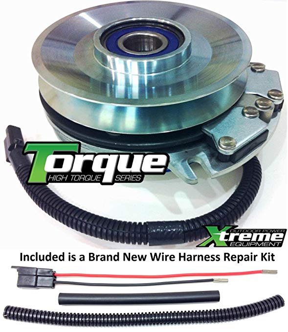 Xtreme Outdoor Power Equipment Bundle - 2 Items: PTO Electric Blade Clutch, Wire Harness Repair Kit. Replaces Warner 5218-154 Hustler PTO Clutch - w/Wire Harness Repair Kit !